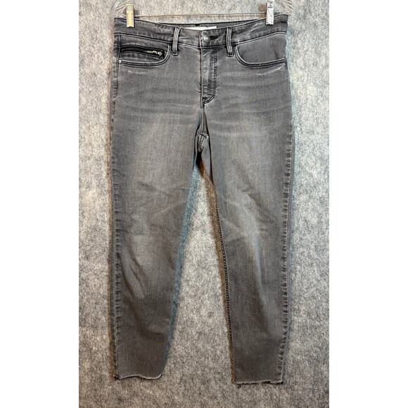 EUC Athleta Womens Gray Scupltek Stretch Raw Hem Skinny Jeans - Size 8P - Picture 1 of 10